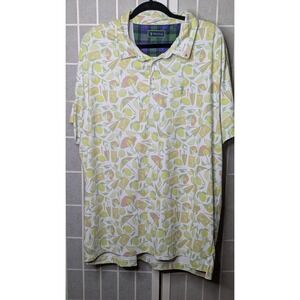 William Murray Mens Polo XL Golf‎ Lemon Cocktail Umbrella Outdoors Lightweight